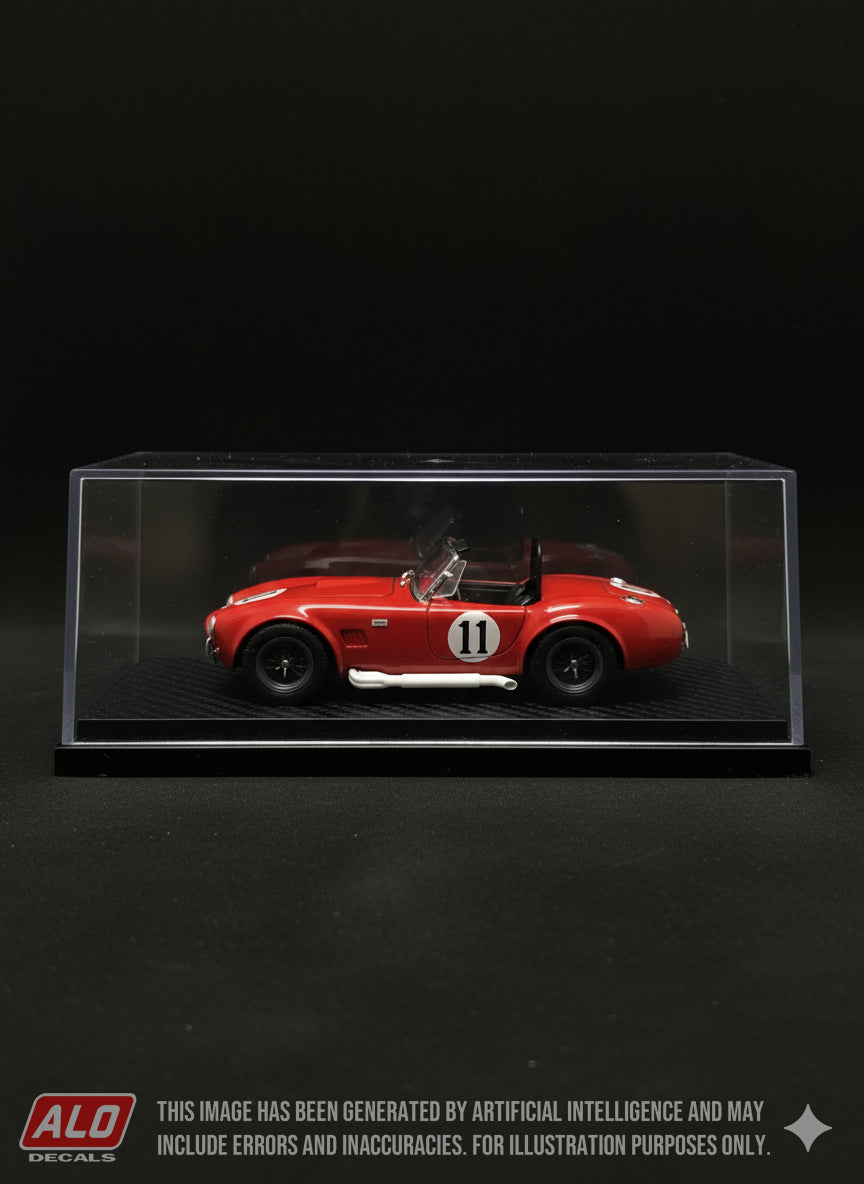 1963 SEBRING 12 HOURS #11 AC SHELBY COBRA JOCKO MAGGIACOMO/PETER JOPP 1:43, 1:32, 1:24 DECALS