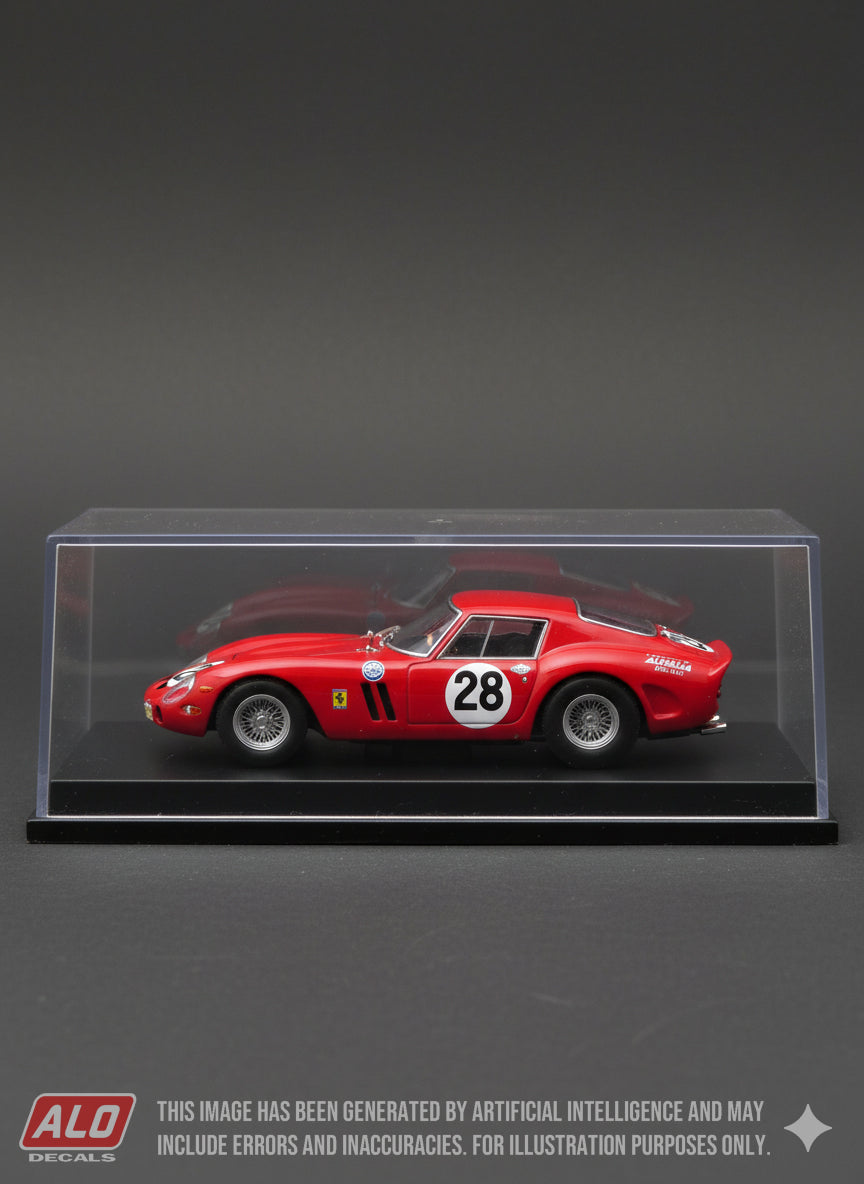 1963 SEBRING 12 HOURS #28 FERRARI 250 GTO JO BONNIER/JOHN CANNON 1:43, 1:32, 1:24, 1:18 DECALS