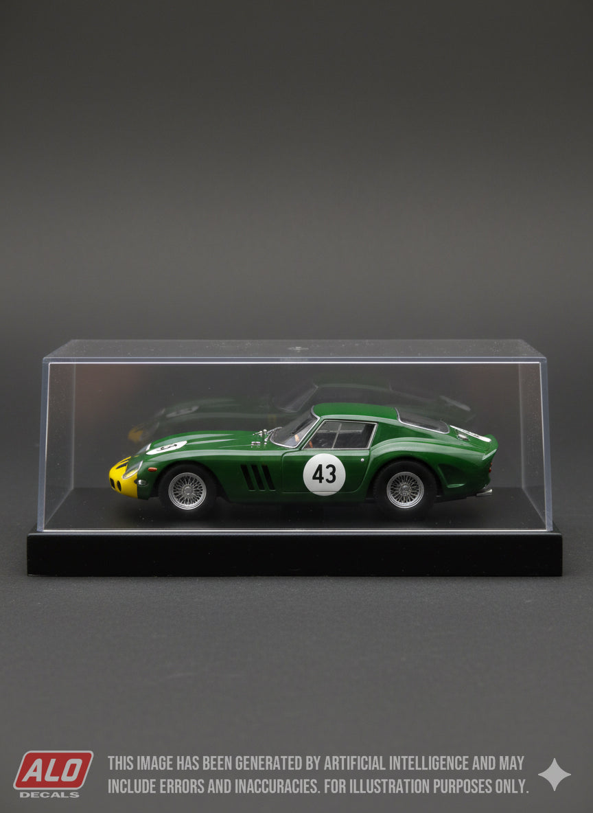 1963 SPA 500 KMS #43 FERRARI 250 GTO DAVID PIPER 1:43, 1:32, 1:24, 1:18 DECALS