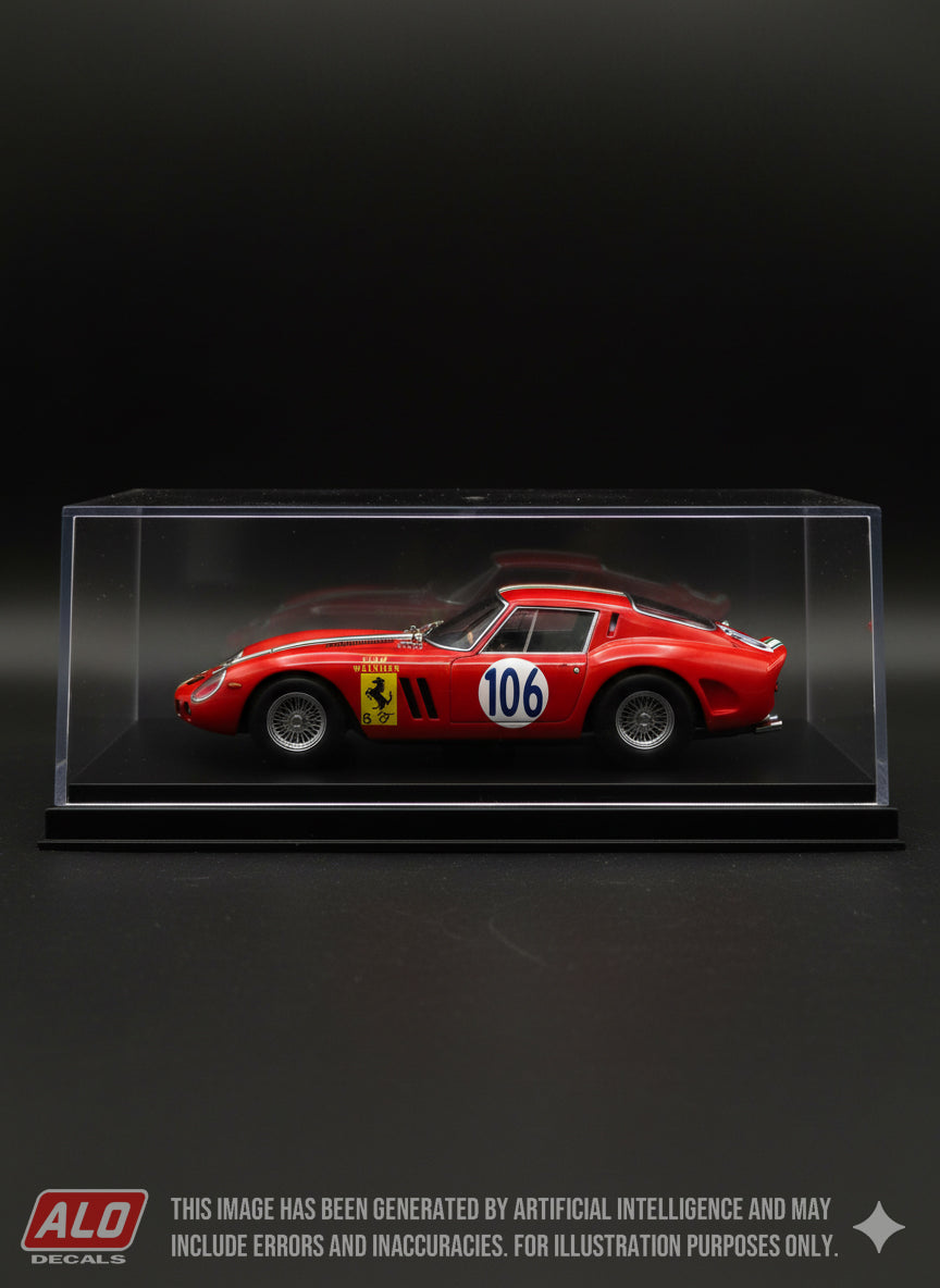 1963 TARGA FLORIO #106 FERRARI 250 GTO KALMAN VON CSAZY/ANDREW HEDGES 1:43, 1:24, 1:18 DECALS