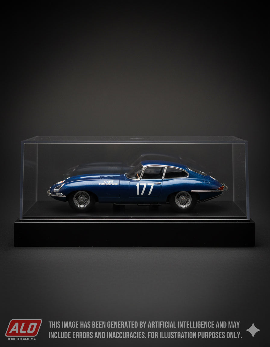 1963 TOUR DE FRANCE #177 JAGUAR E-TYPE GEORGES CARDI/VICTOR KLUKASZEWSKI 1:43 DECALS