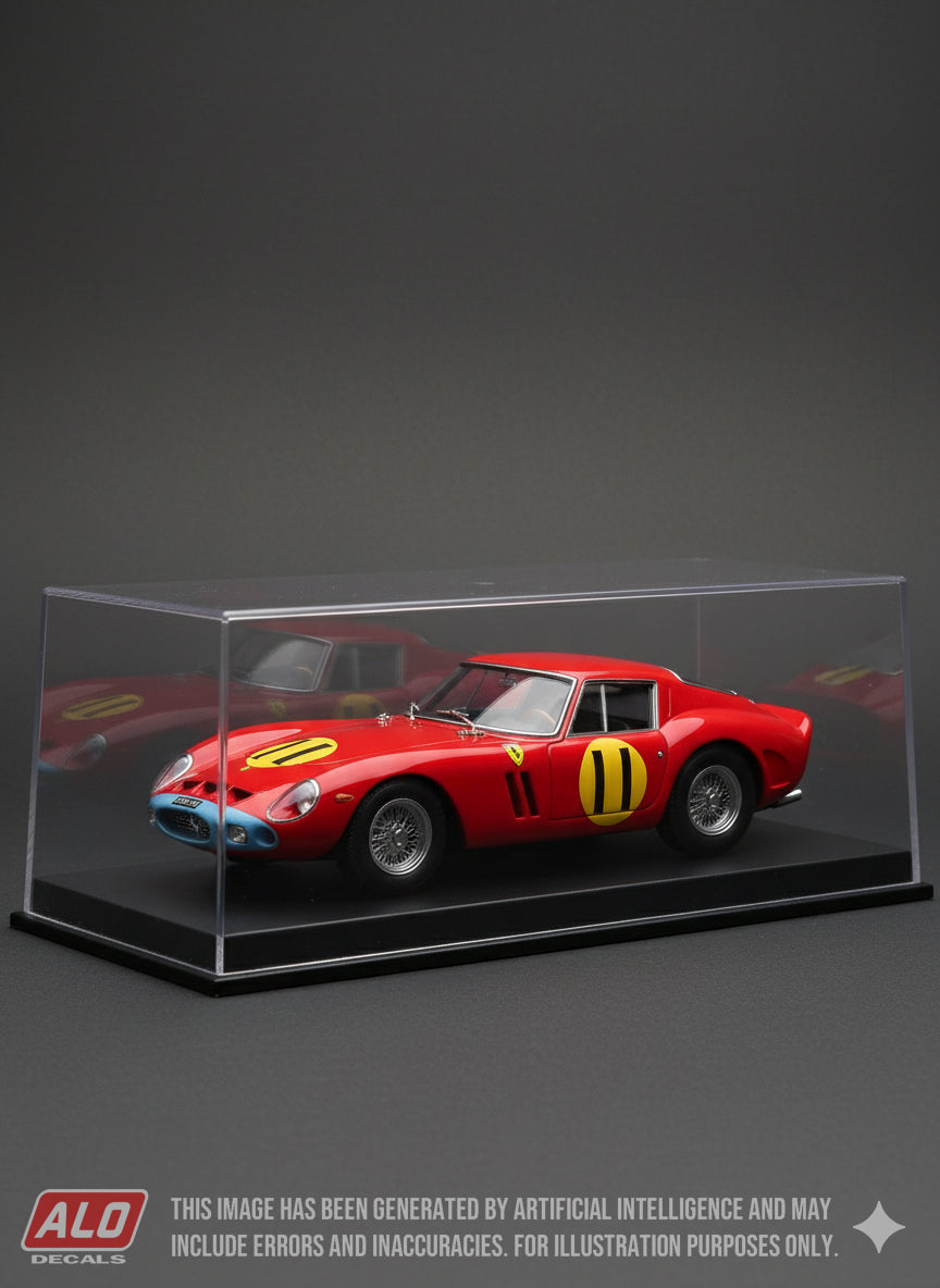 1963 TOURIST TROPHY, GOODWOOD #11 FERRARI 250 GTO GRAHAM HILL 1:43, 1:24, 1:18 DECALS