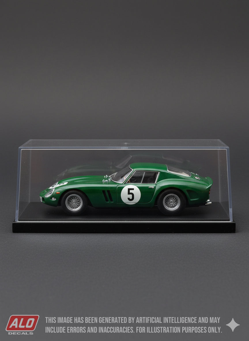 1963 TROPHEE D'AUVERGNE, CHARADE #5 FERRARI 250 GTO DAVID PIPER 1:43, 1:18 DECALS