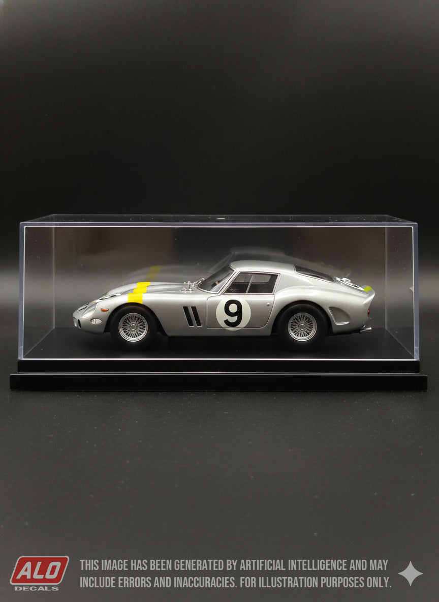 1964 ANGOLA GRAND PRIX #9 FERRARI 250 GTO GERARD LANGLOIS VON OPHEM/PHILIPPE DE MONTAIGU 1:43, 1:24, 1:18 DECALS