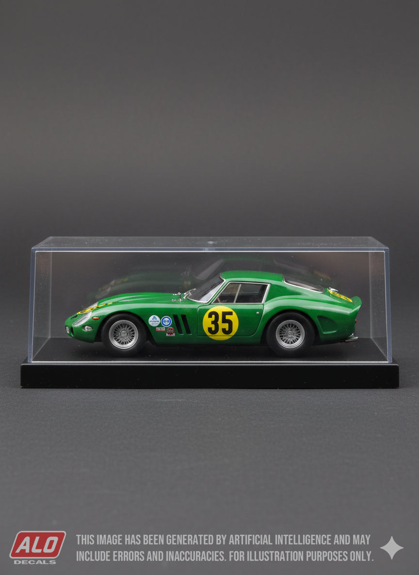 1964 DAYTONA CONTINENTAL #35 FERRARI 250 GTO DAVID PIPER/LUCIEN BIANCHI 1:43, 1:18 DECALS