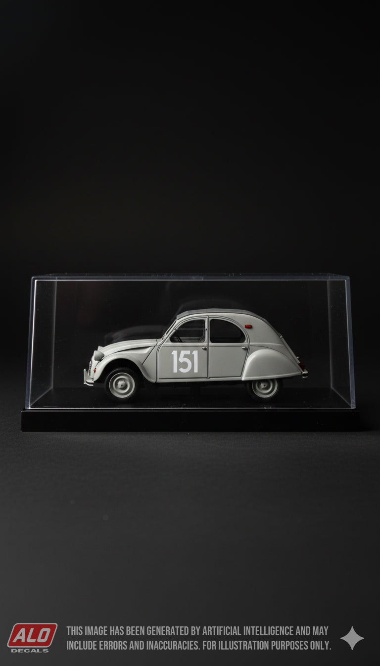 1964 LE TOUQUET RALLY #151 CITROËN 2CV ANNIE WAMBERGUE/CLAUDE DELCOUR 1:43 DECALS