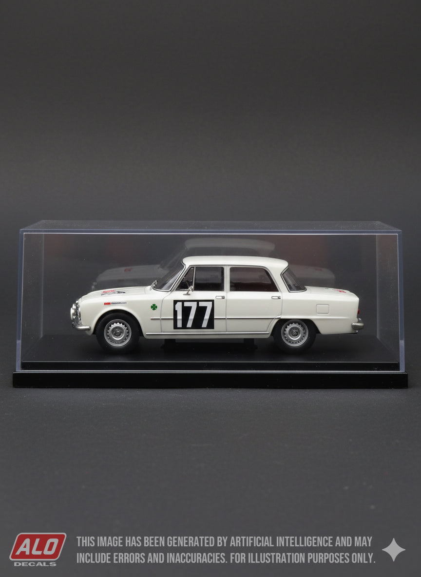 1964 MONTE CARLO RALLY #177 ALFA ROMEO GIULIA JEAN HEBERT/GEORGES BURGRAFF 1:43 DECALS