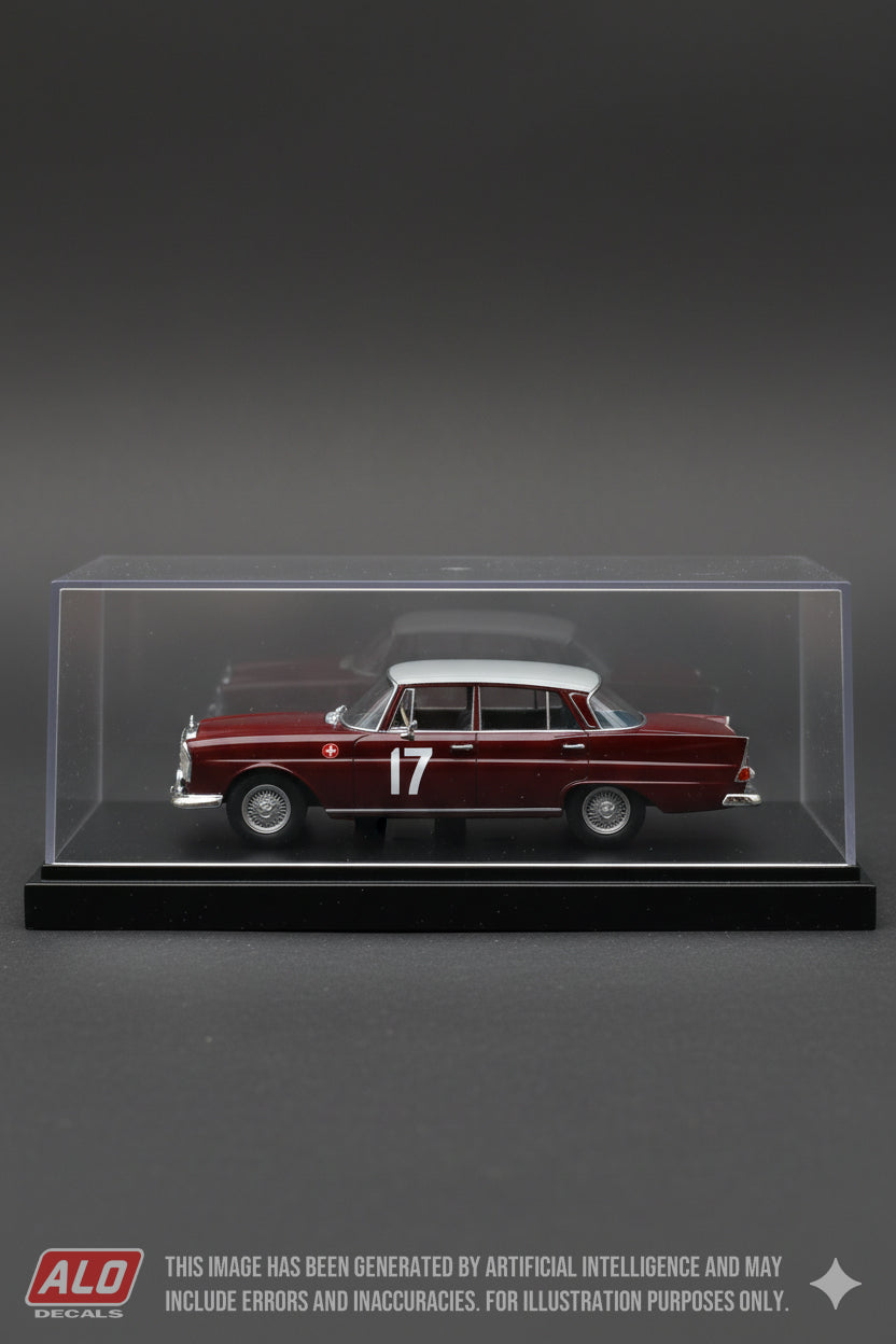 1964 MONTE CARLO RALLY #17 MERCEDES-BENZ 220SE (W111) ALEXANDER HOCH/EGON GLEICH 1:43 DECALS