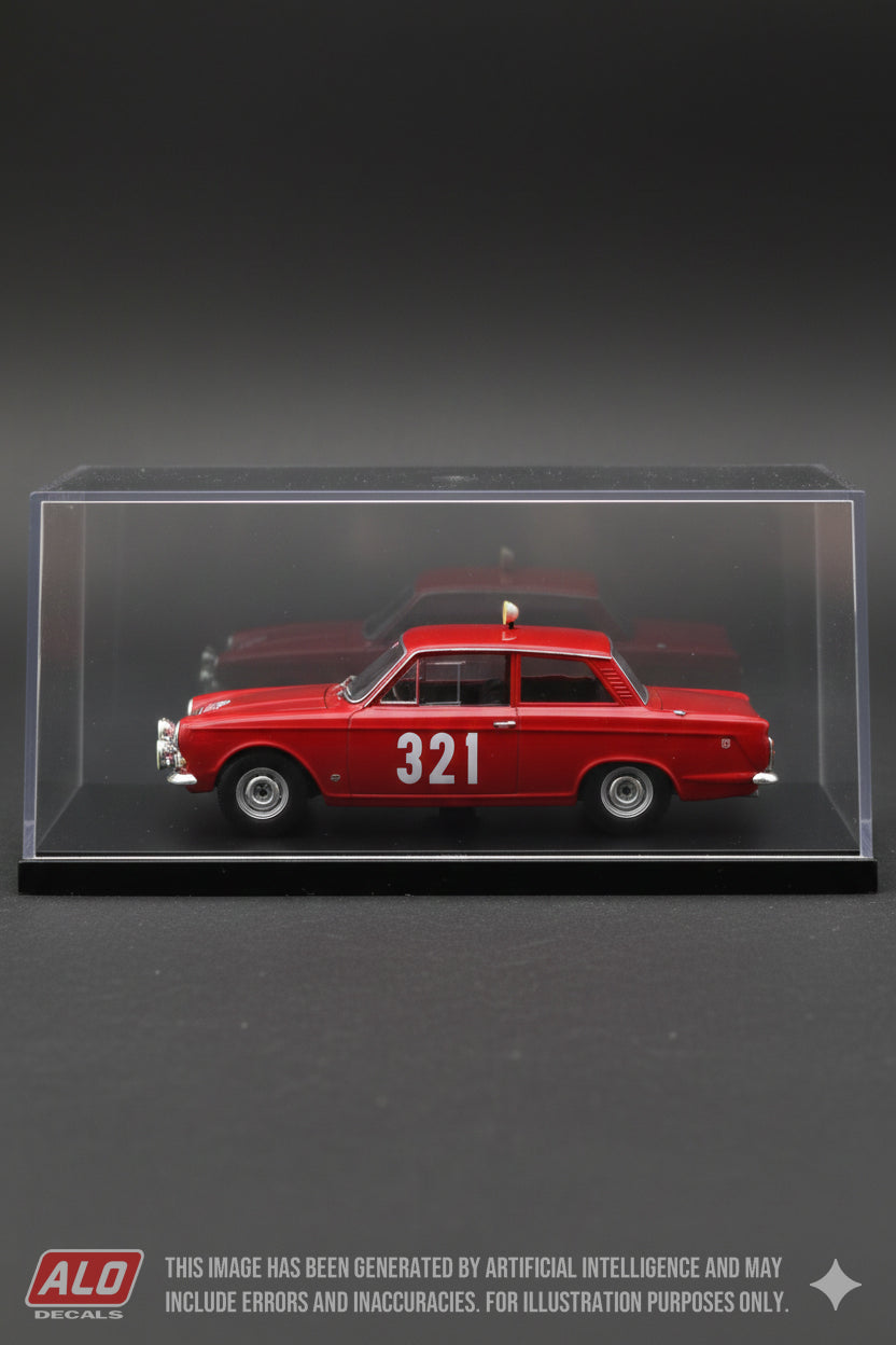 1964 MONTE CARLO RALLY #321 FORD CORTINA HENRY TAYLOR/BRIAN MELIA 1:43 DECALS