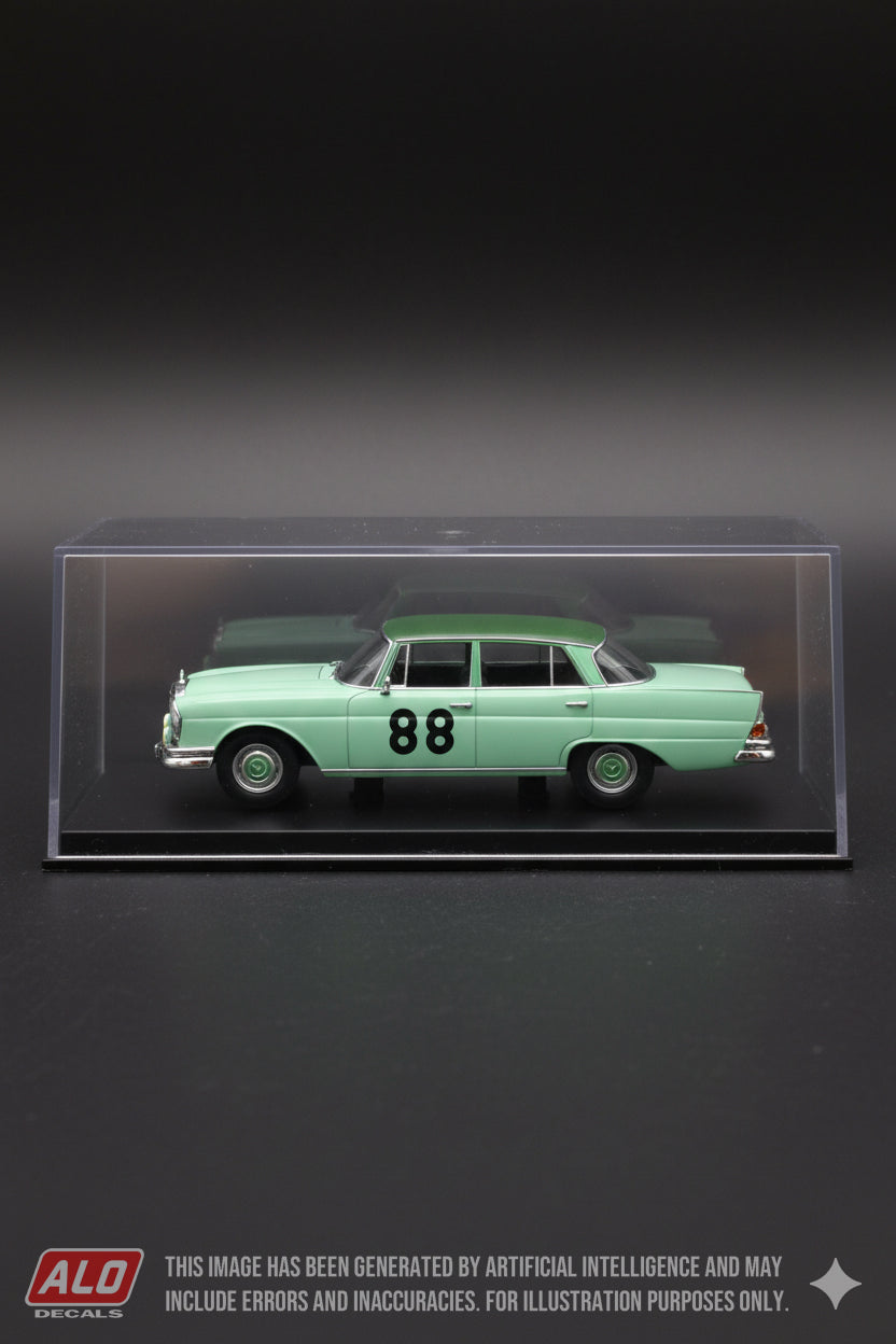 1964 MONTE CARLO RALLY #88 MERCEDES-BENZ 220SE (W111) HANS WEIGEL/WOLFGANG WITZL 1:43 DECALS