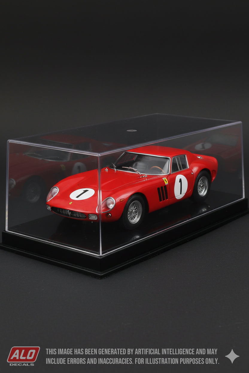 1964 PARIS 1000 KMS #1 FERRARI 250 GTO/64 PEDRO RODRIGUEZ/JO SCHLESSER 1:43, 1:18 DECALS