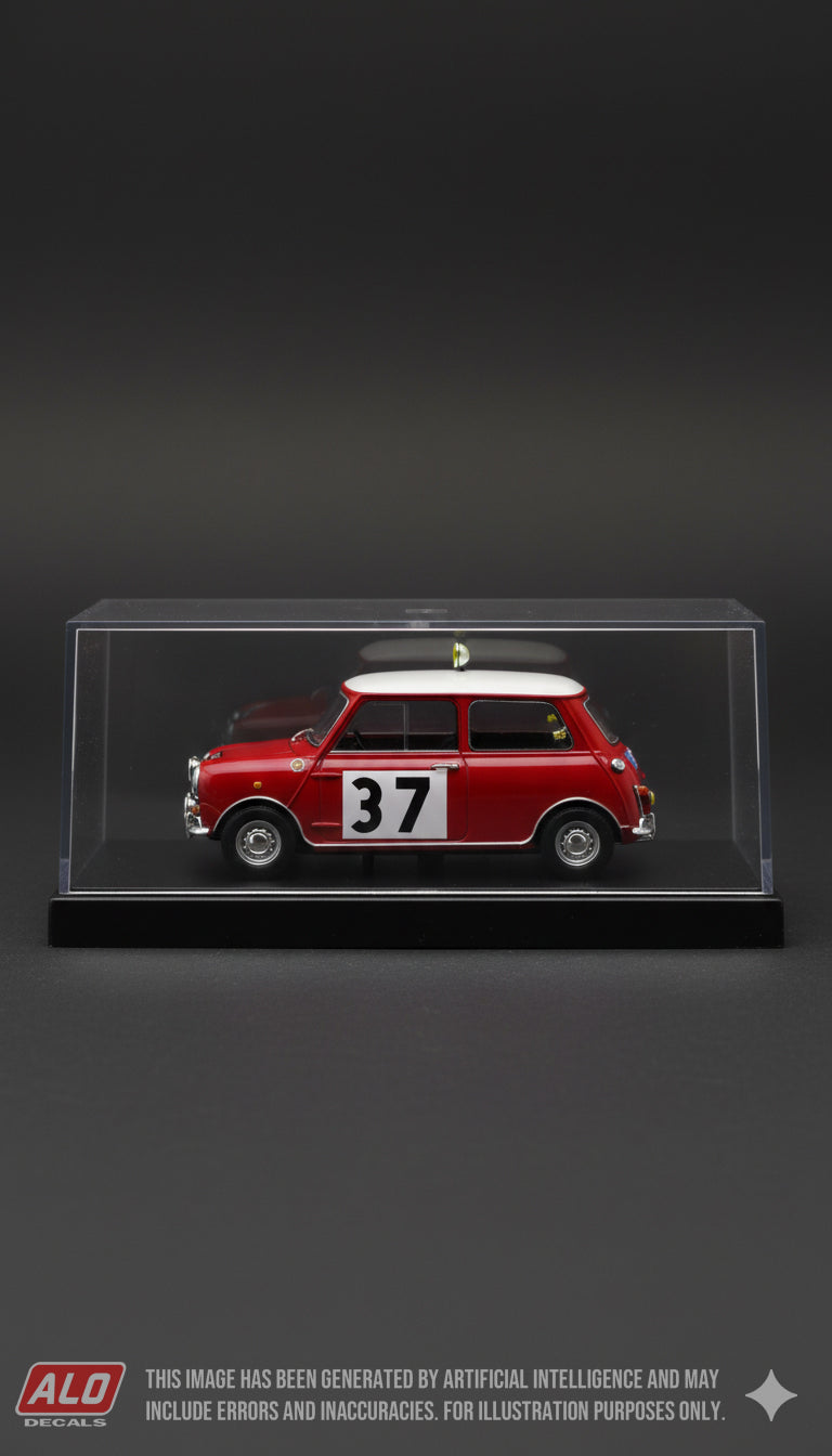 1964 RAC RALLY #37 BMC MINI CARL ORRENIUS/ROLF DAHLGREN 1:43 DECALS