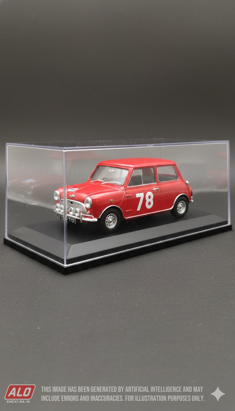 1964 RAC RALLY #78 BMC MINI GEOFFREY MABBS/JOHN BROWN 1:43 DECALS