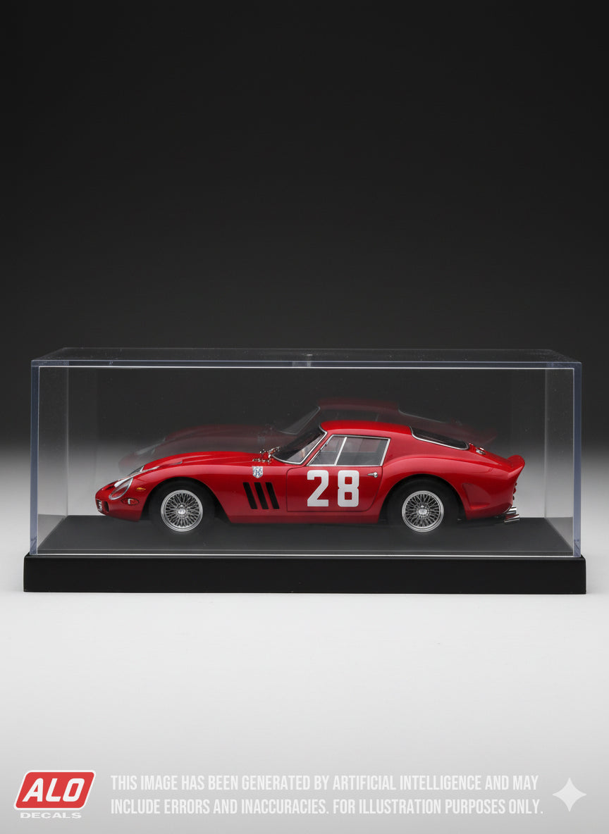 1965 COPPA CITTA DI ENNA #28 FERRARI 250 GTO MIKE DE UDY 1:43, 1:32, 1:24, 1:18 DECALS