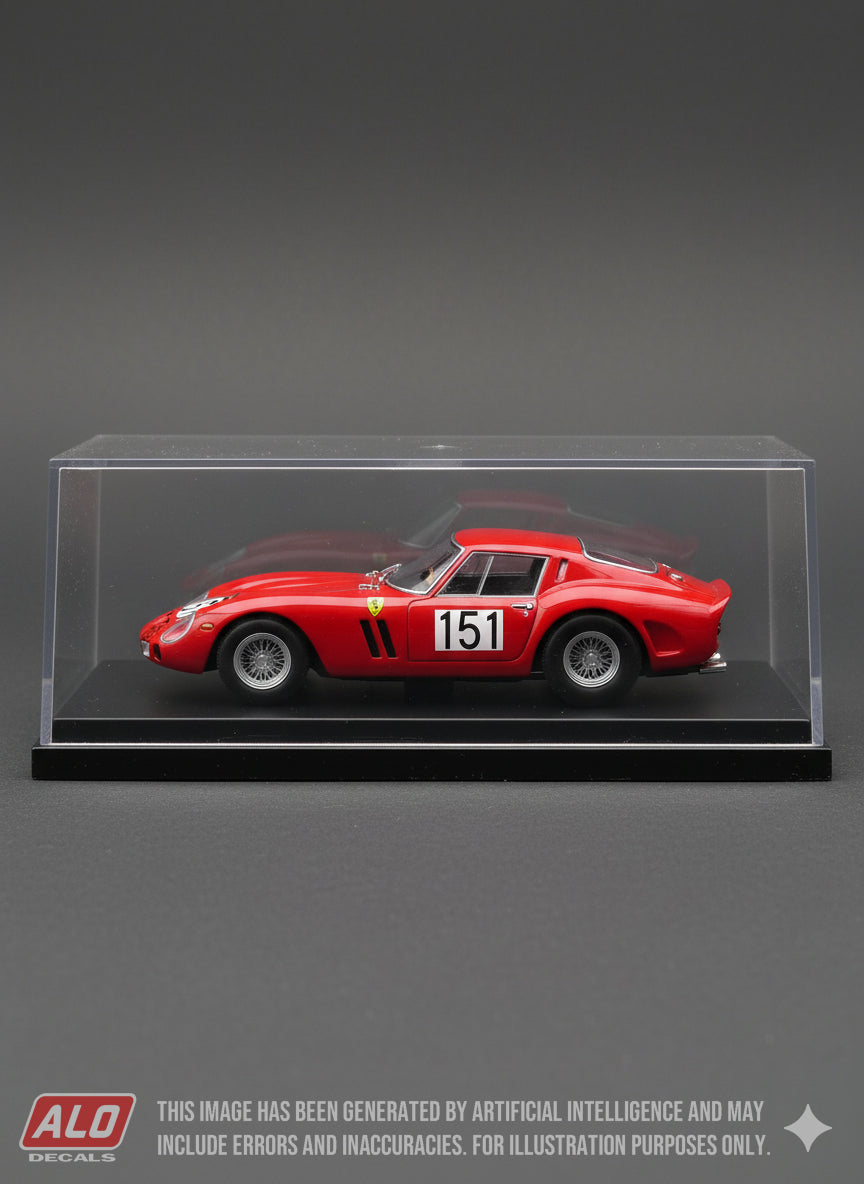 1965 HOCKENHEIM #151 FERRARI 250 GTO COX KOCHER 1:43, 1:18 DECALS