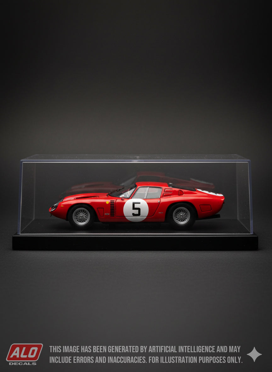 1965 LE MANS APRIL TESTS #5 ISO GRIFO PIERRE NOBLET/REGIS FRAISSINET/JEAN DE MORTEMART/WILLY MAIRESSE 1:43 DECALS