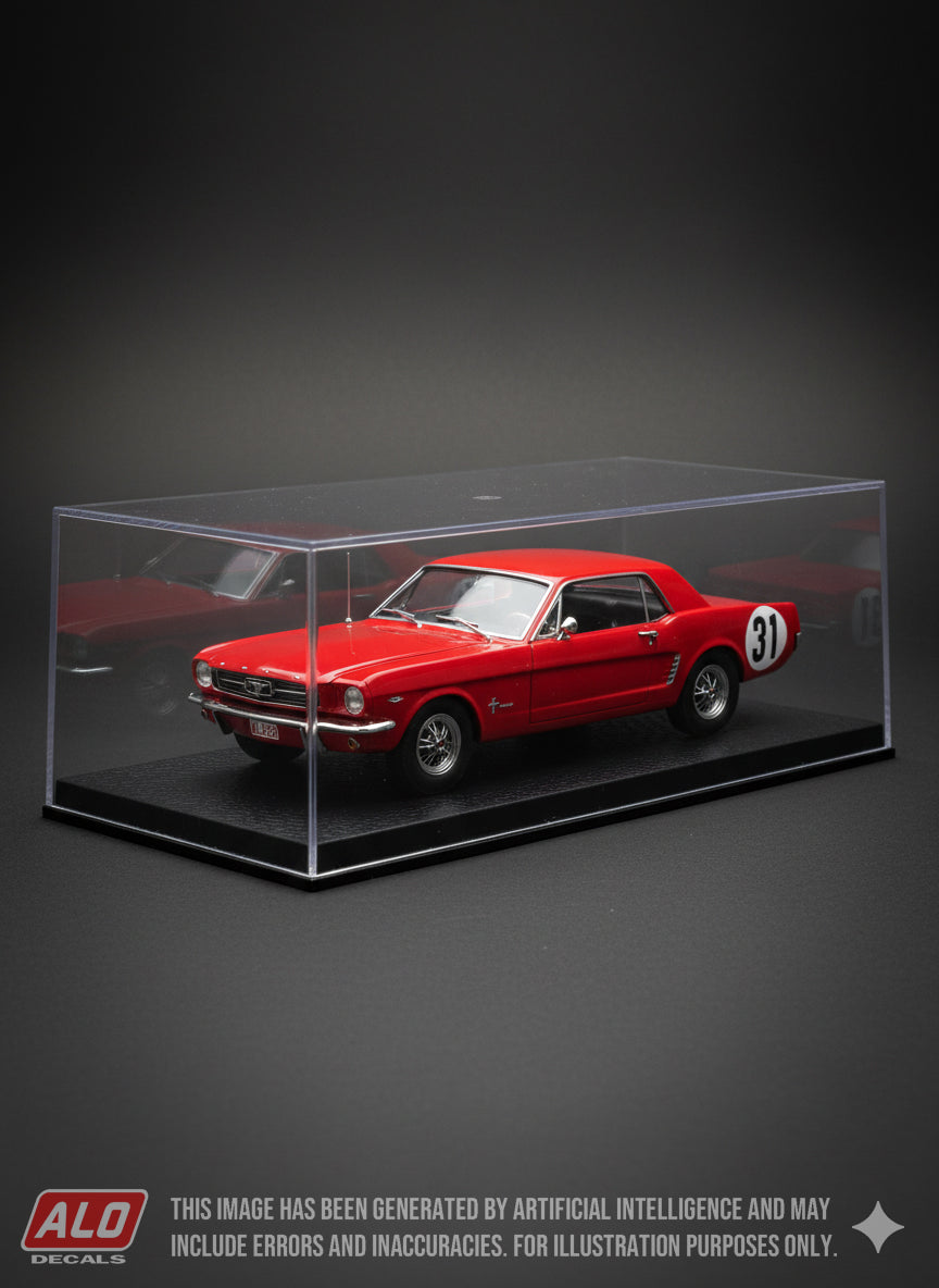 1965 MARATHON DE LA ROUTE #31 FORD MUSTANG GILBERT STAEPELAERE/JACKY ICKX 1:43, 1:32 DECALS