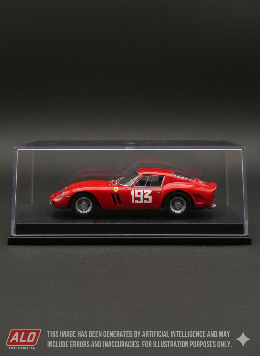 1965 MITHOLZ-KANDERSTEG #193 FERRARI 250 GTO COX KOCHER 1:43, 1:24, 1:18 DECALS