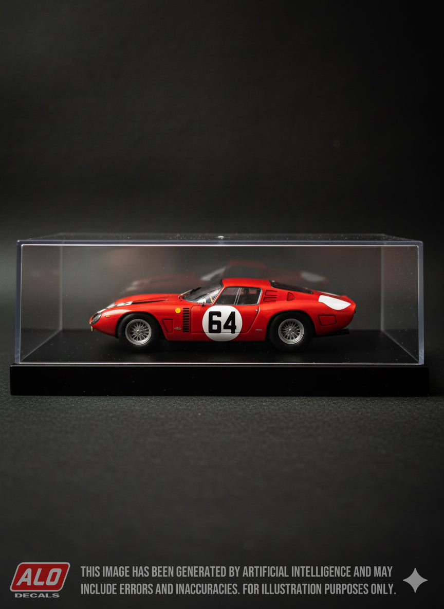1965 MONZA 1000 KMS #64 ISO GRIFO PIERRE NOBLET/MARIO CASONI 1:43 DECALS