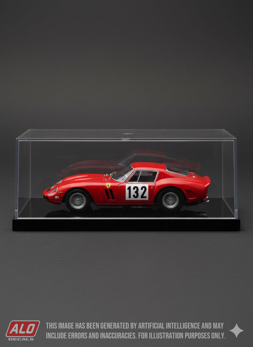 1965 OLLON-VILLARS HILLCLIMB #132 FERRARI 250 GTO KARL RICHARDSON 1:43, 1:24, 1:18 DECALS