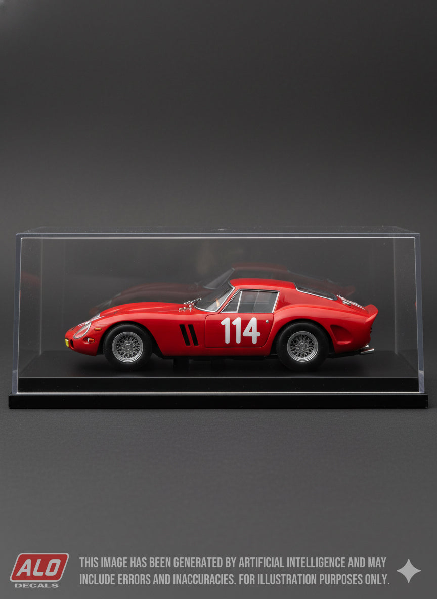 1965 TARGA FLORIO #114 FERRARI 330 GTO FERDINANDO LATTERI/IGNAZIO CAPUANO 1:43, 1:24, 1:18 DECALS