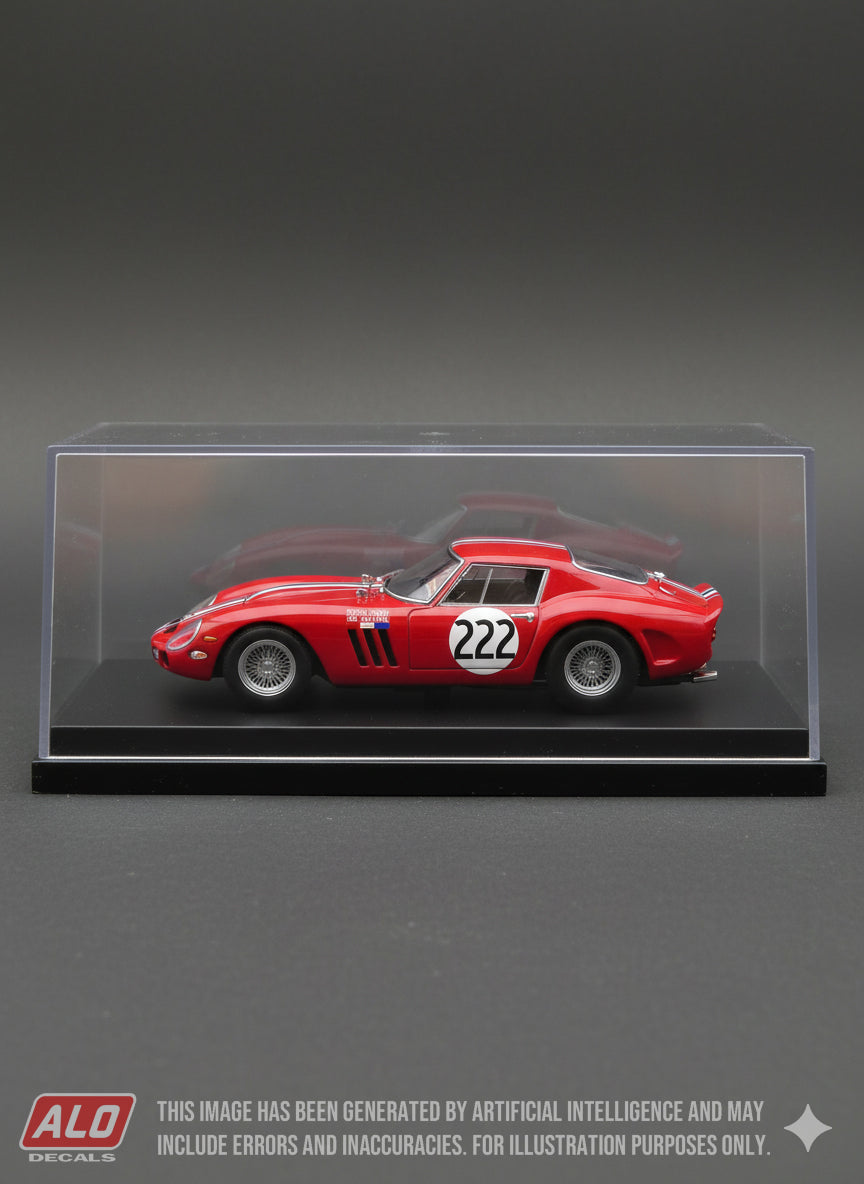 1965 MONT VENTOUX HILLCLIMB #222 FERRARI 250 GTO SYLVAIN GARANT 1:43, 1:24, 1:18 DECALS