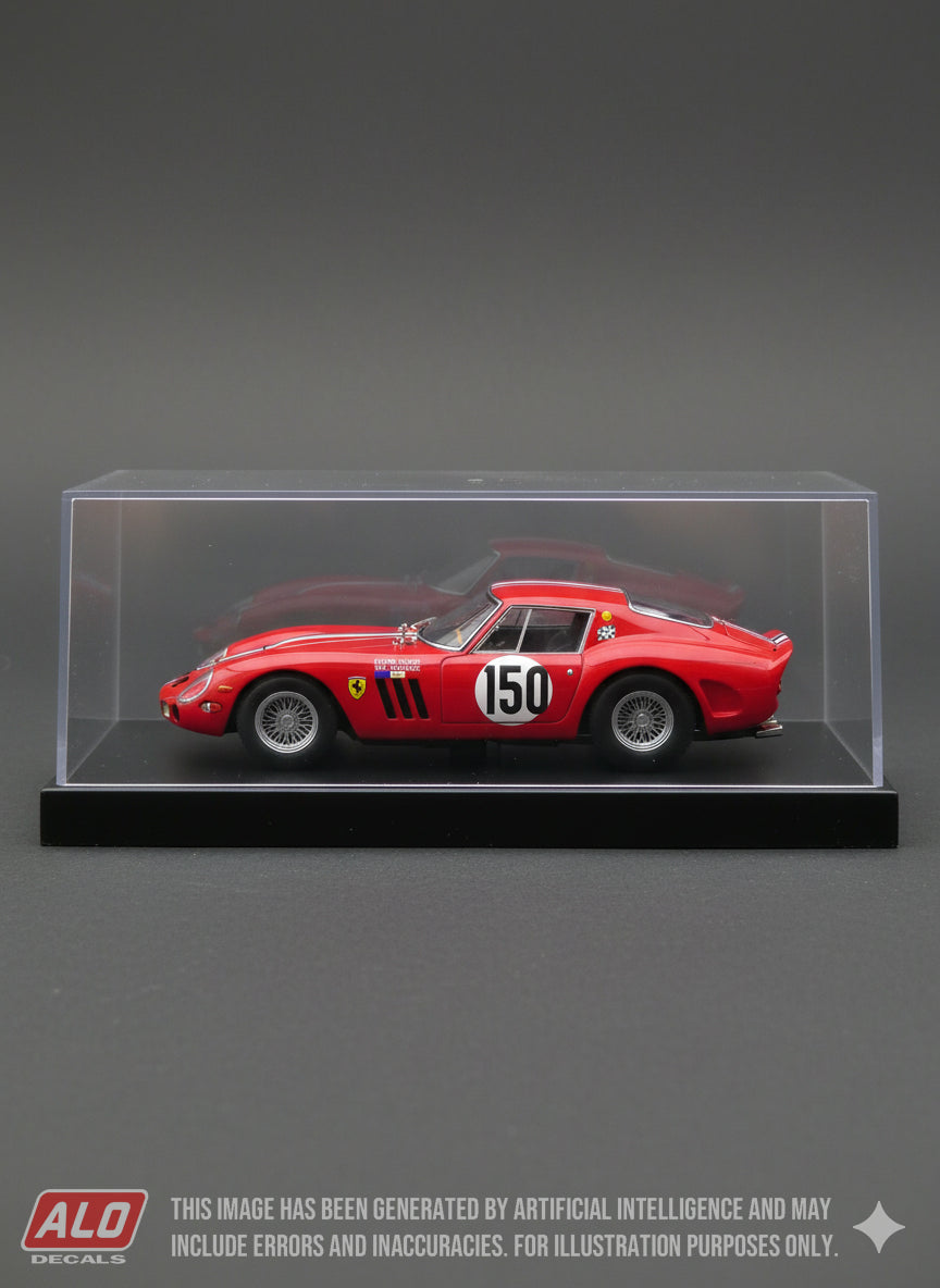1966 CHAMROUSSE HILLCLIMB #150 FERRARI 250 GTO SYLVAIN GARANT 1:43, 1:18 DECALS