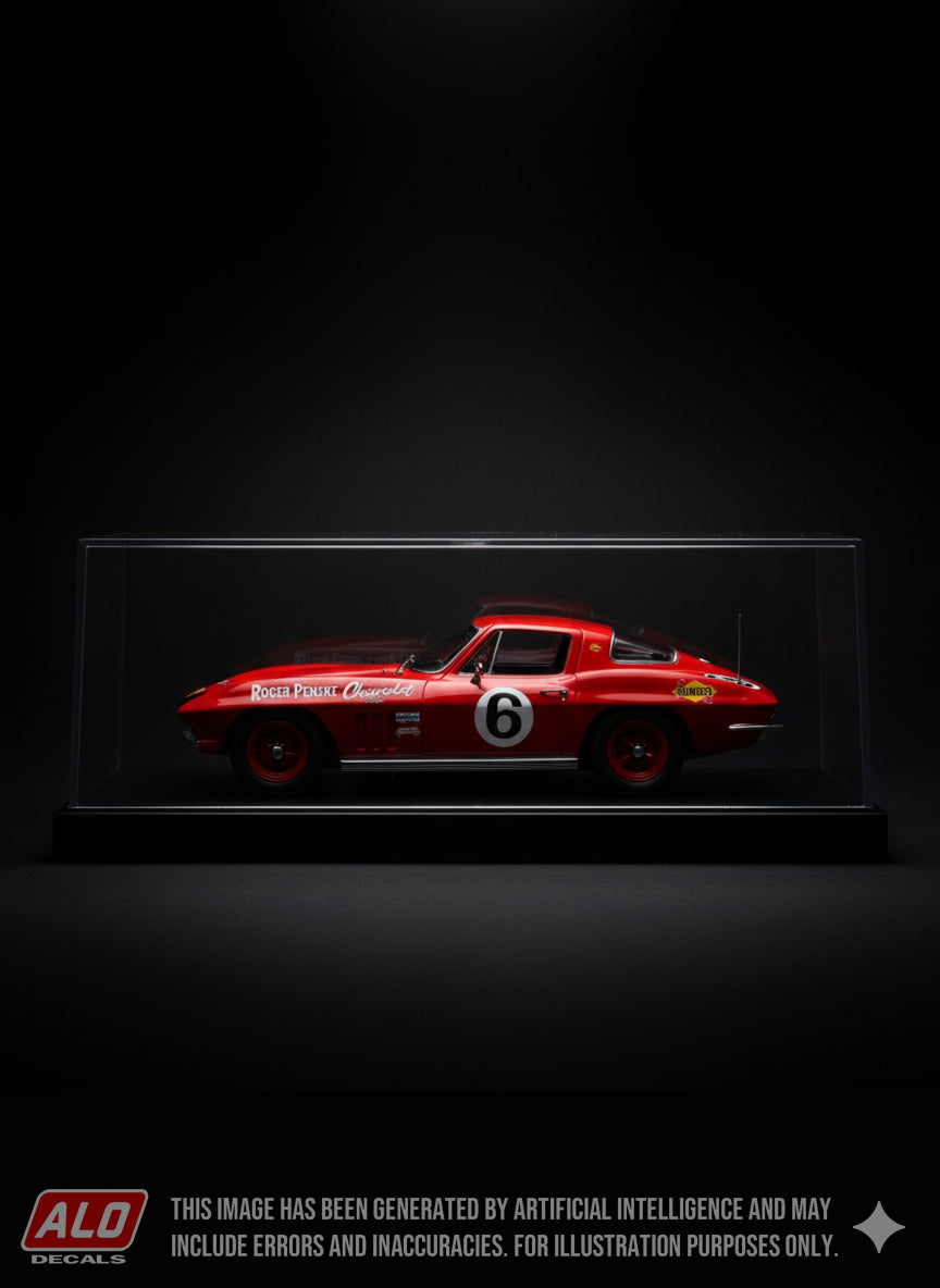 1966 DAYTONA 24 HOURS # 6 CHEVROLET CORVETTE DICK GULDSTRAND/BEN MOORE/GEORGE WINTERSTEEN 1:43, 1:24 DECALS
