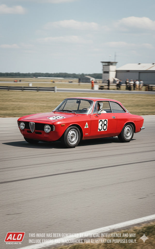 1966 DONAU POKAL RENNEN #38 ALFA ROMEO GIULIA SPRINT SIEGFRIED PUST 1:43 DECALS