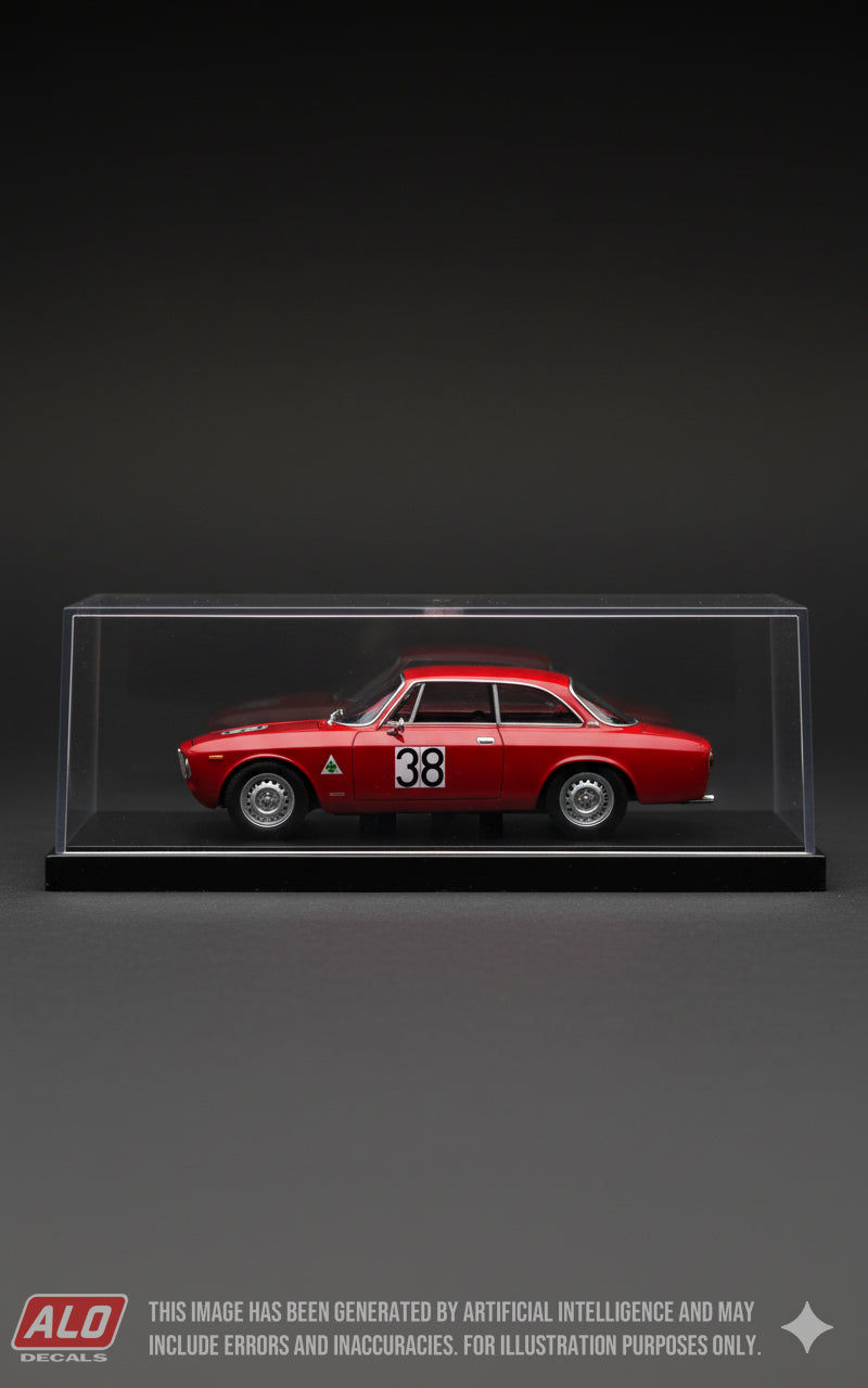 1966 DONAU POKAL RENNEN #38 ALFA ROMEO GIULIA SPRINT SIEGFRIED PUST 1:43 DECALS