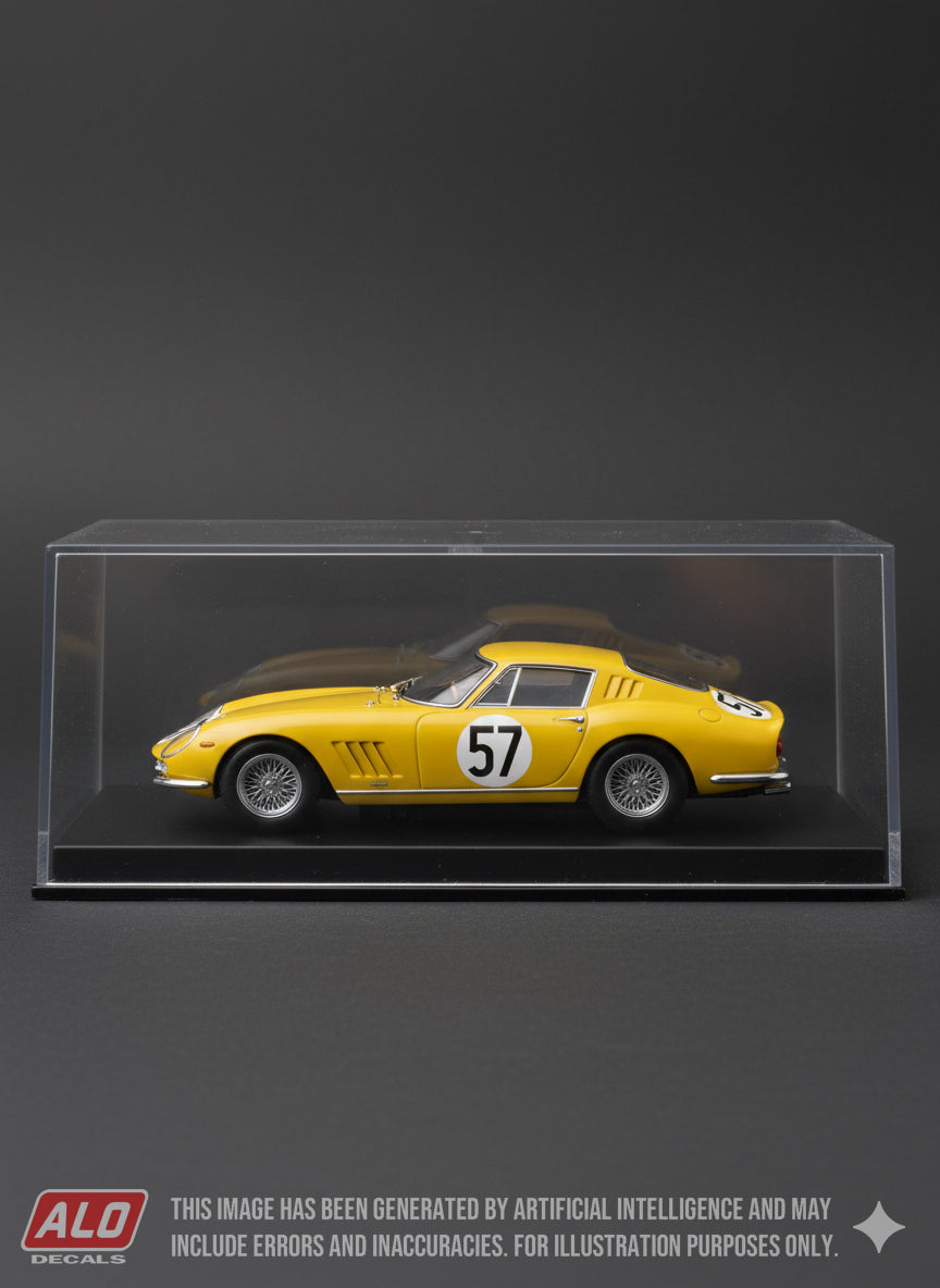 1966 LE MANS 24 HOURS #57 FERRARI 275 GTB PIERRE NOBLET/CLAUDE DUBOIS 1:43, 1:18 DECALS