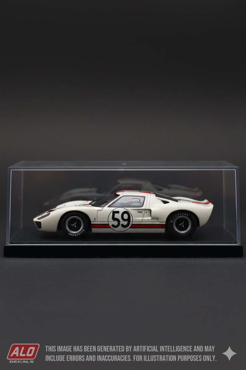 1966 LE MANS 24 HOURS #59 FORD GT40 SKIP SCOTT/PETER REVSON 1:43, 1:24 DECALS