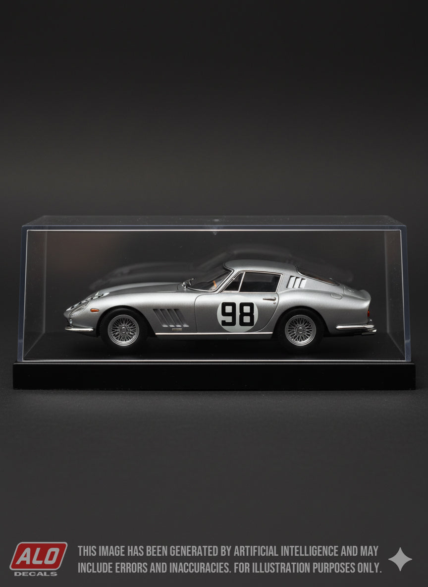 1966 MUGELLO 500 KMS # 98 FERRARI 275 GTB RENZO SINIBALDI/MAURIZIO GRANA 1:43, 1:18 DECALS