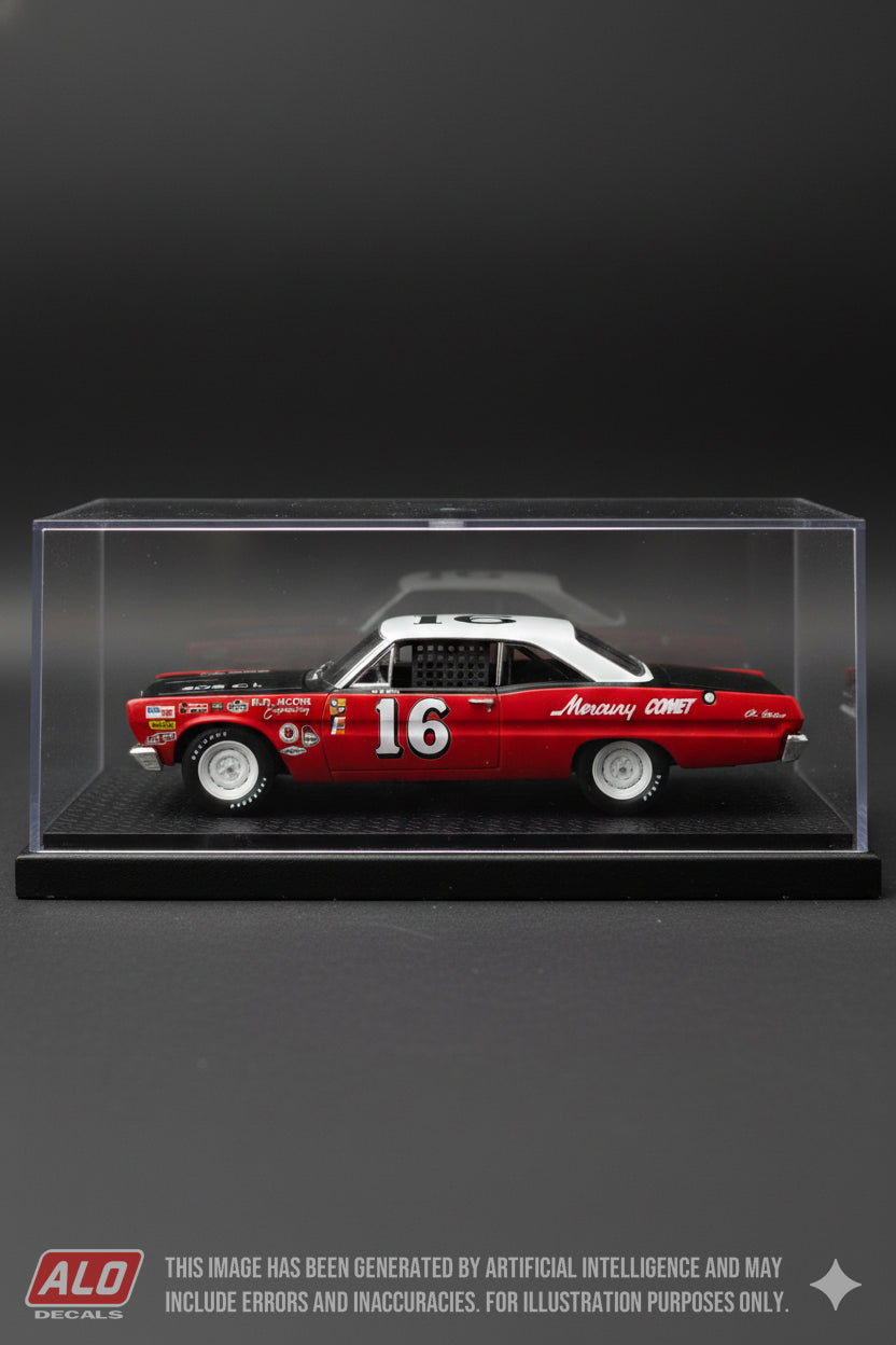 1966 GRAND NATIONAL NASCAR #16 MERCURY COMET CYCLONE DAREL DIERINGER 1:43 DECALS