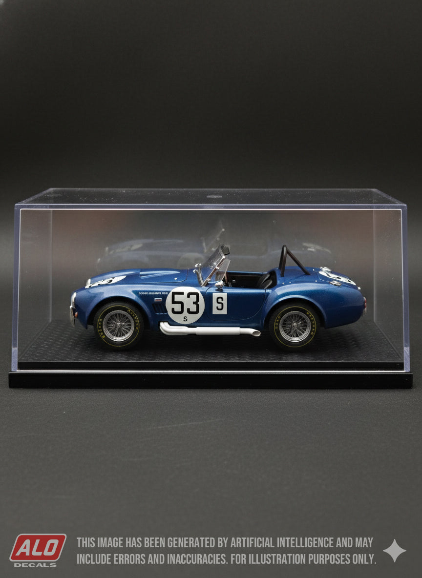 1966 NÜRBURGRING 1000 KMS # 53 AC SHELBY COBRA TONY SETTEMBER/ED FREUTEL 1:43, 1:24 DECALS