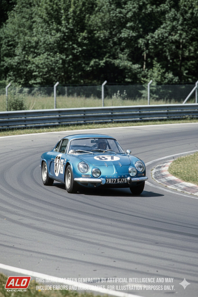1966 NÜRBURGRING 1000 KMS # 87 ALPINE A110 ROGER DE LAGENESTE/JACQUES PATTE 1:43, 1:24 DECALS