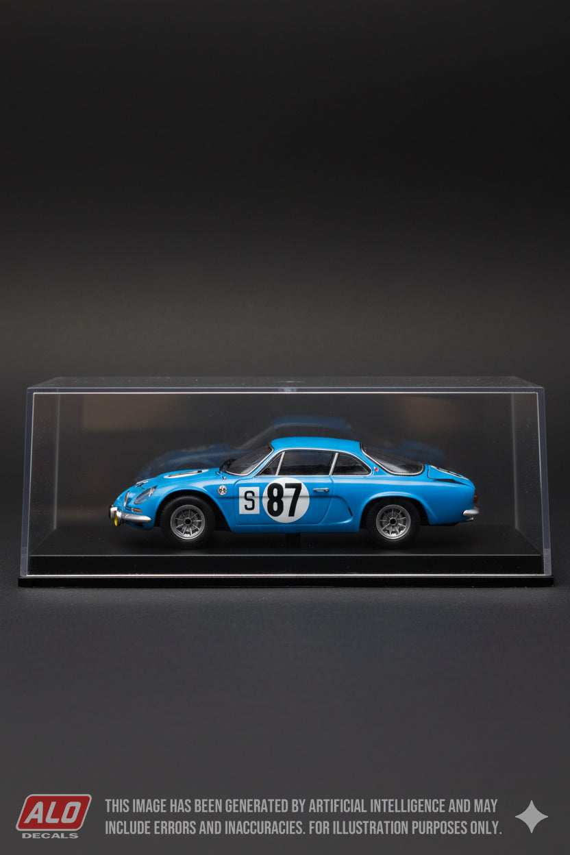 1966 NÜRBURGRING 1000 KMS # 87 ALPINE A110 ROGER DE LAGENESTE/JACQUES PATTE 1:43, 1:24 DECALS