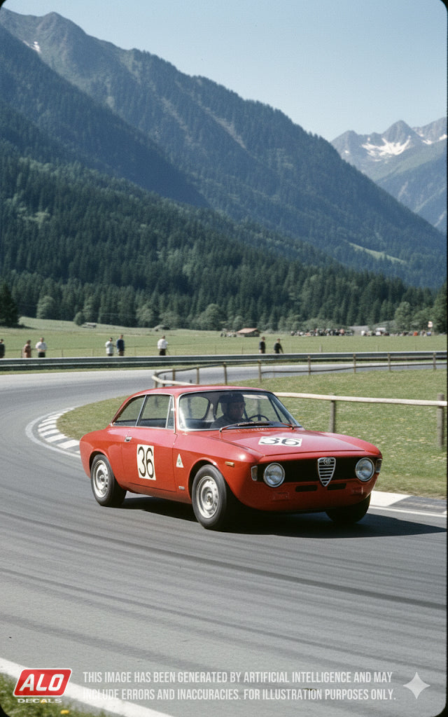 1966 PREIS VON TIROL #36 ALFA ROMEO GIULIA SPRINT SIEGFRIED PUST 1:43 DECALS