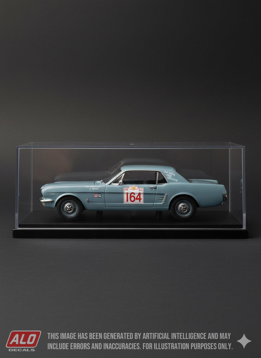 1966 SHELL 4000 RALLY #164 FORD MUSTANG PETER ALLEN/D. SHARPE 1:43, 1:32, 1:24 DECALS