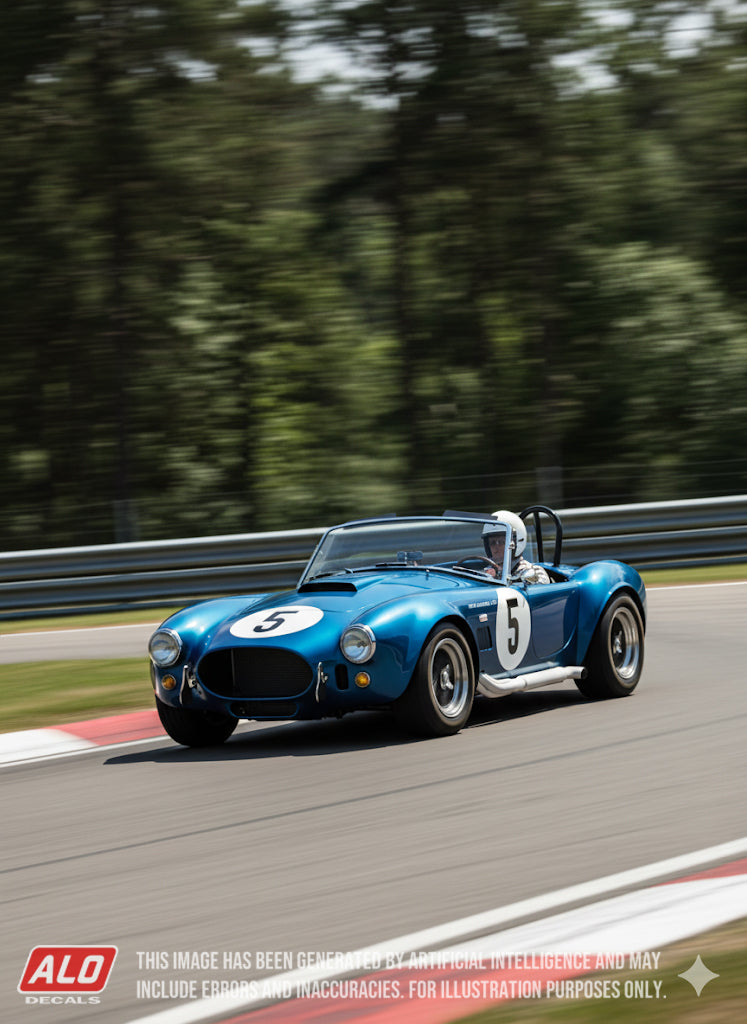 1966 SPA 1000 KMS # 5 AC SHELBY COBRA TONY SETTEMBER/ED FREUTEL 1:43, 1:24 DECALS
