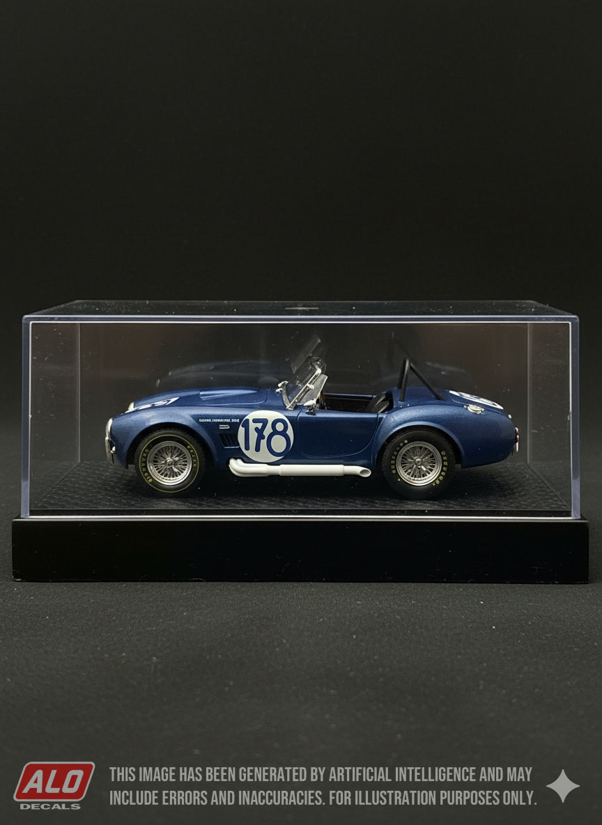 1966 TARGA FLORIO #178 AC SHELBY COBRA ED FREUTEL/TONY SETTEMBER 1:43, 1:24, 1:18 DECALS