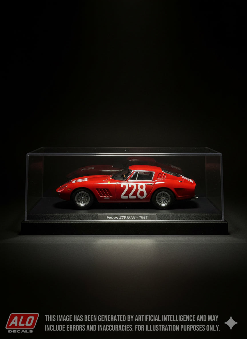 1966 TARGA FLORIO #228 FERRARI 275 GTB LUCIANO CONTI/VITTORIO VENTURI 1:43, 1:18 DECALS