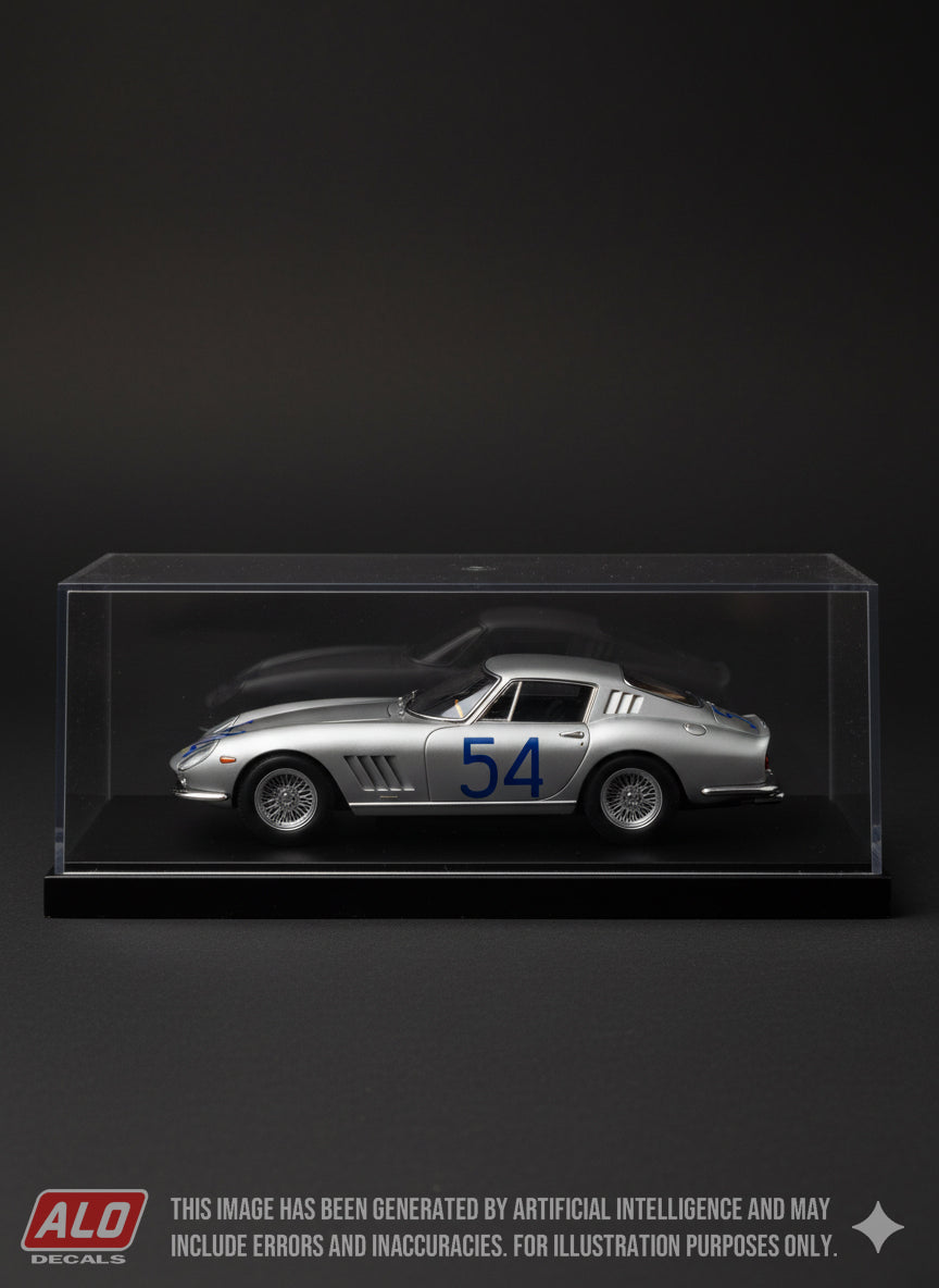 1966 TARGA FLORIO # 54 FERRARI 275 GTB TULLIO SERGIO MARCHESI/RENZO SINIBALDI 1:43, 1:18 DECALS