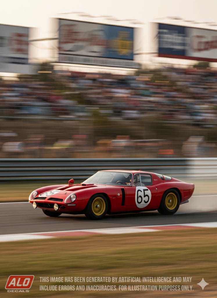 1967 LE MANS 24 HOURS SCRUTINEERING #65 BIZZARRINI GT5300 EDGAR BERNEY/GIANCARLO NADDEO 1:43 DECALS