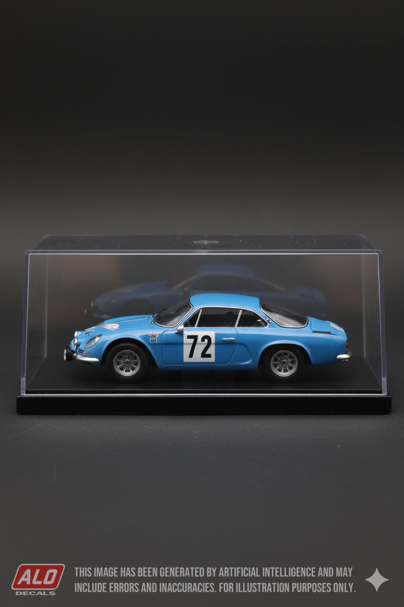 1967 LORRAINE RALLY #72 ALPINE A110 BERNARD FIORENTINO/FREDERIC RECRESIO 1:43 DECALS