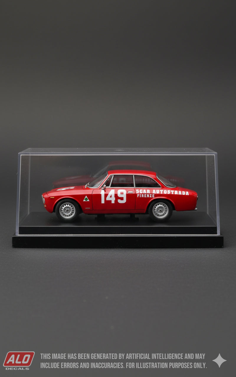 1967 MUGELLO GRAND PRIX #149 ALFA ROMEO GIULIA SPRINT "SHANGRI-LA"/ALESSANDRO FEDERICO 1:43 DECALS