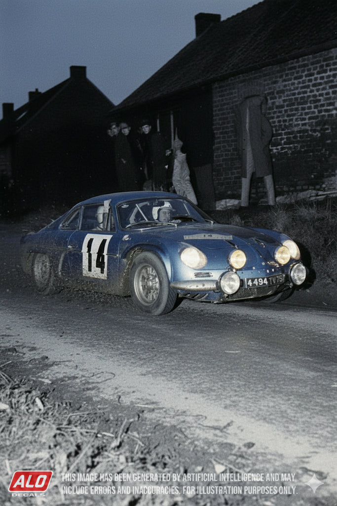 1967 ROUTES DU NORD RALLY #14 ALPINE A110 BERNARD FIORENTINO/JEAN-PIERRE KERN 1:43, 1:32 DECALS
