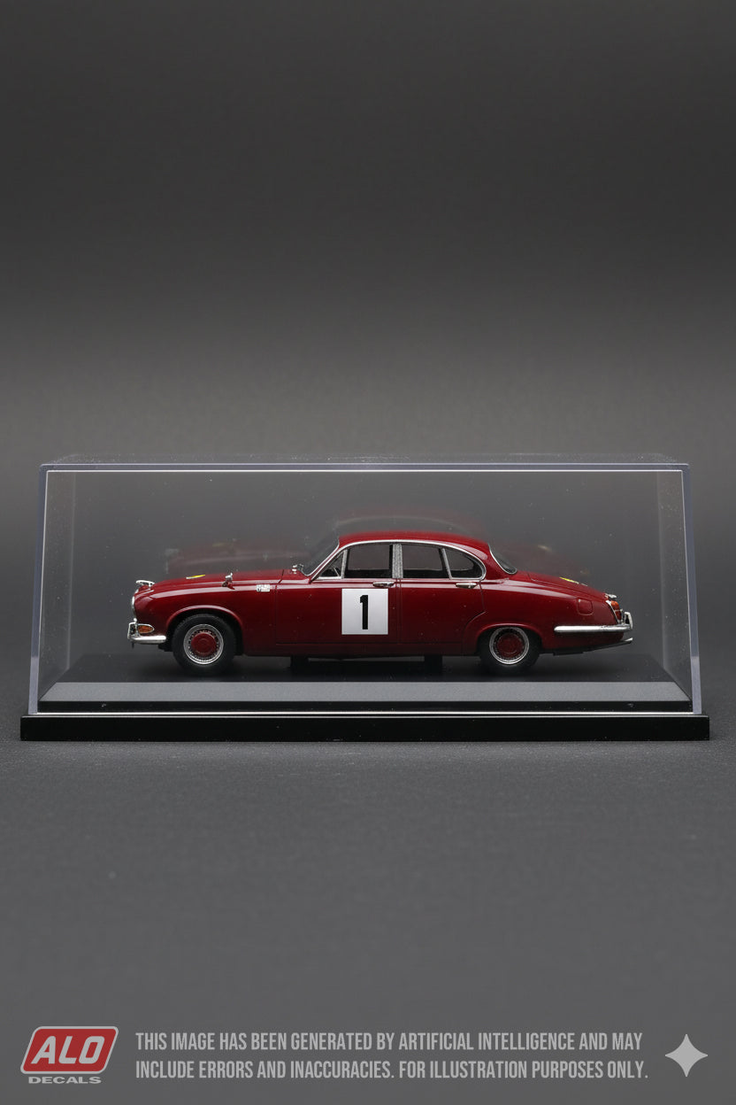 1967 ROUTES DU NORD RALLY # 1 JAGUAR MK.X ROGER LAMORAL/CHRISTIAN LABORIE 1:43 DECALS