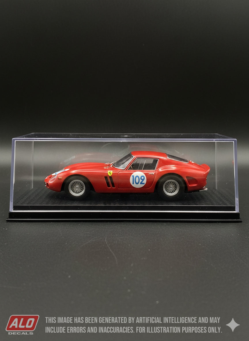 1967 SAINT-ANTONIN HILLCLIMB #102 FERRARI 250 GTO ANDRE AKNIN 1:43, 1:24, 1:18 DECALS