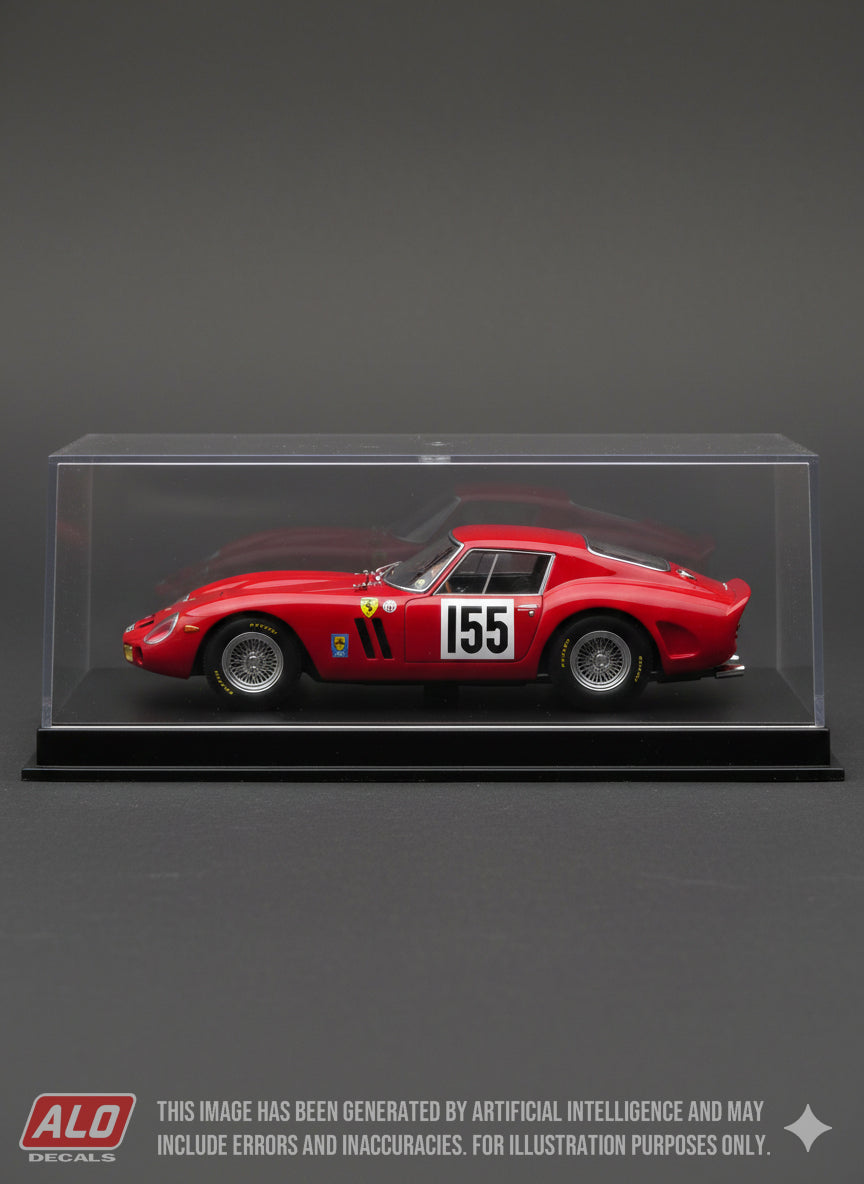 1967 URCY HILLCLIMB #155 FERRARI 250 GTO ANDRE AKNIN 1:43, 1:18 DECALS